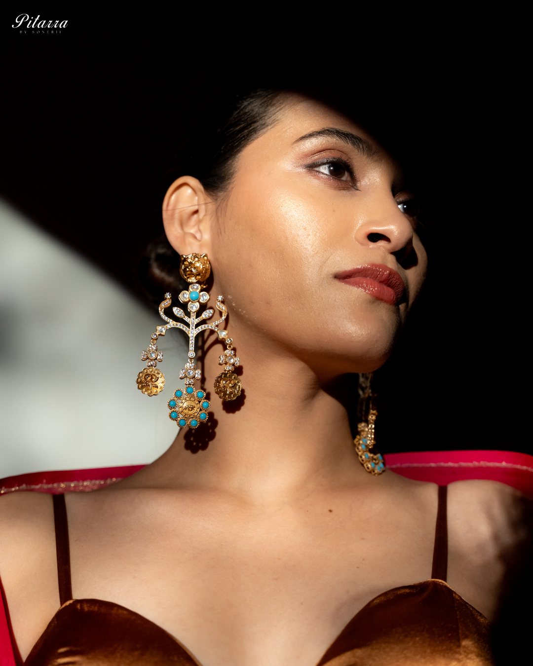 Blue Stone Kundan Meenakari Earrings