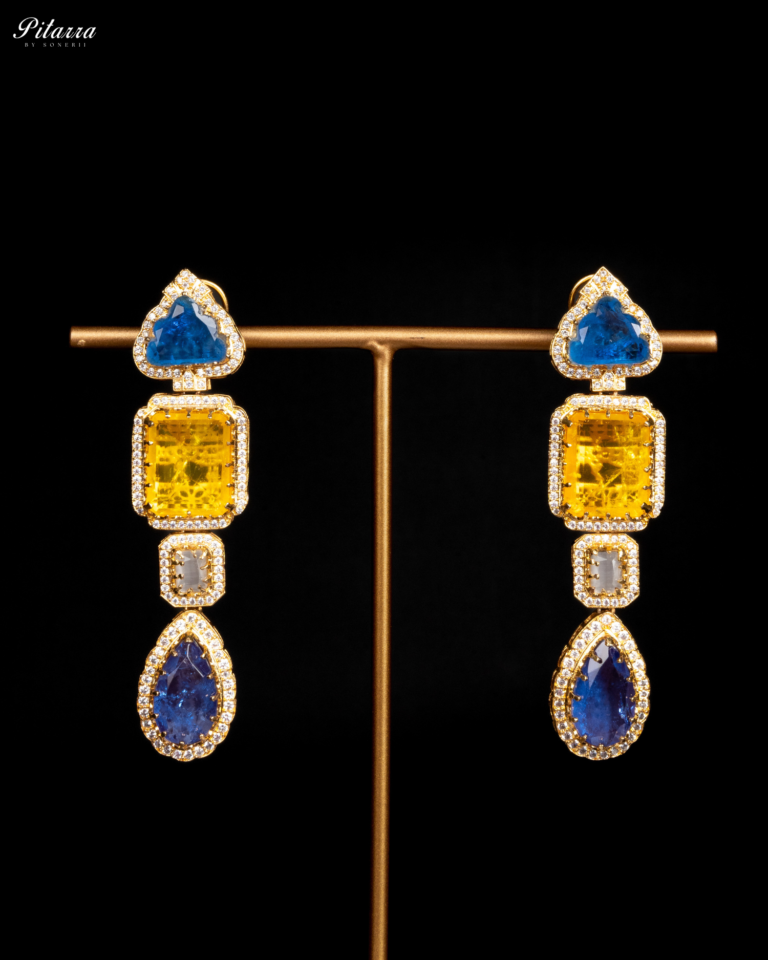 Pitarra - Blue Doublet Earrings