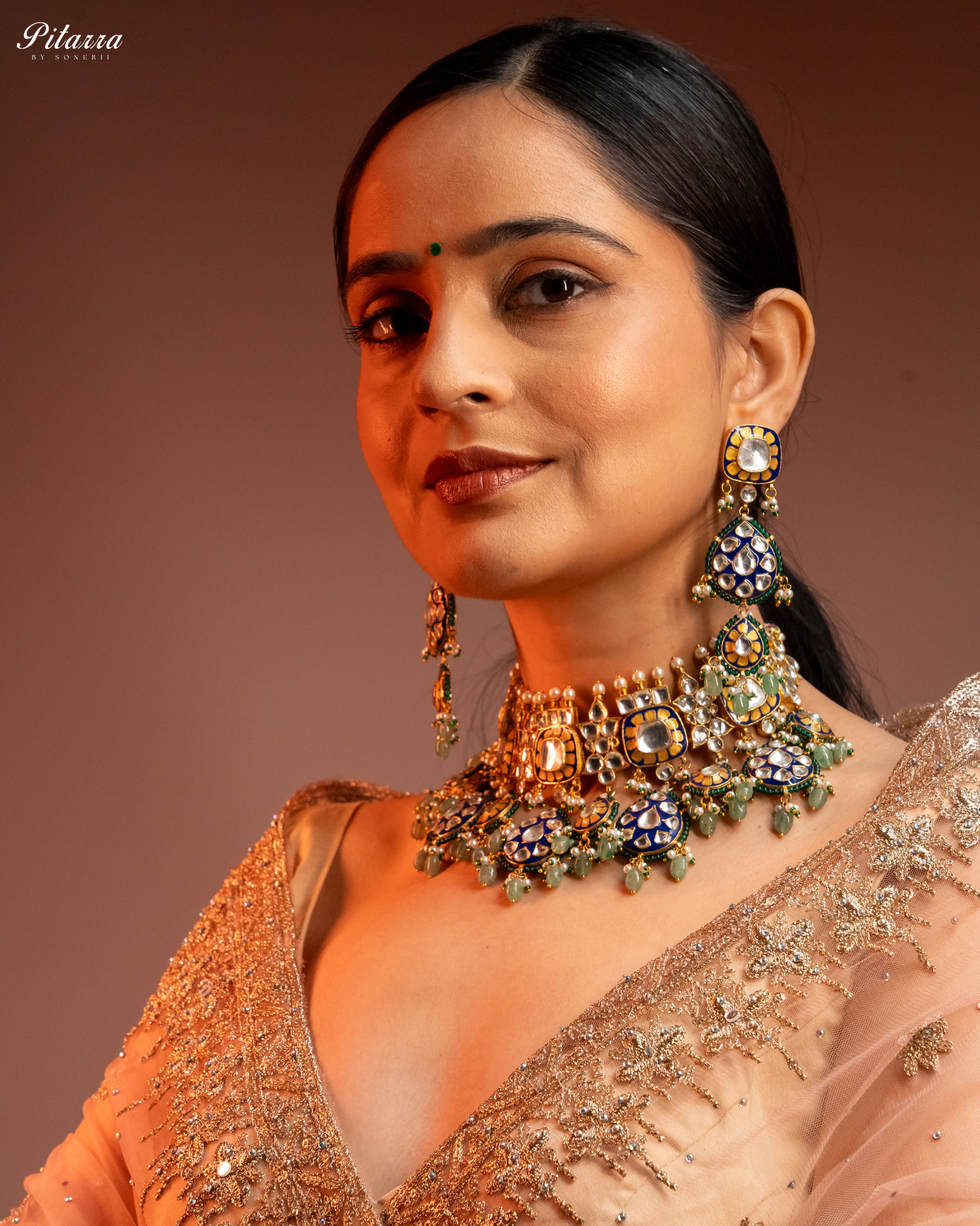 Elegant Gold Kundan Jadau Necklace Set