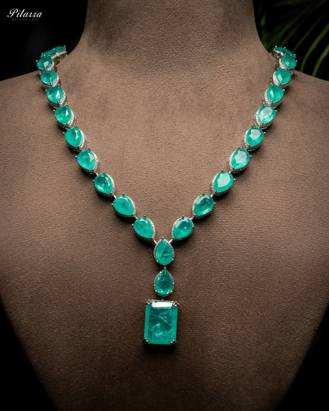 Sea Green Zirconia Necklace Set