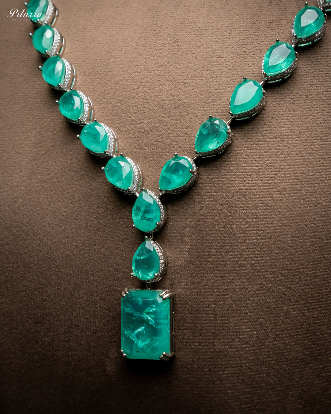 Emerald Green Zirconia Necklace Set