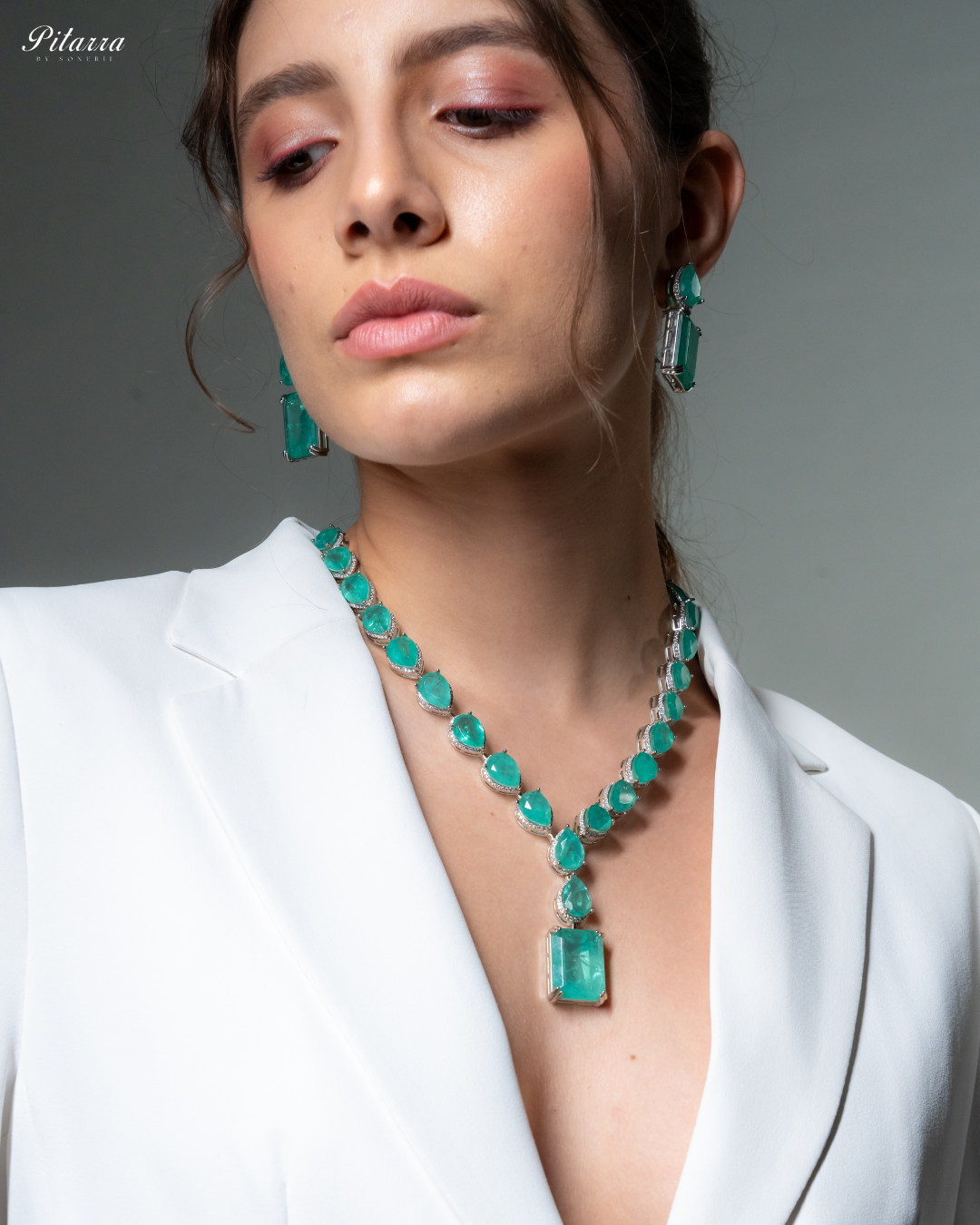 Emerald Green Zirconia Necklace Set