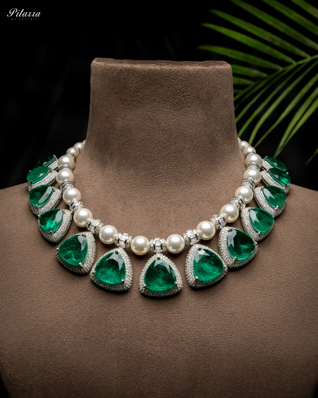 Emerald Pearl Luxury Designer Necklace