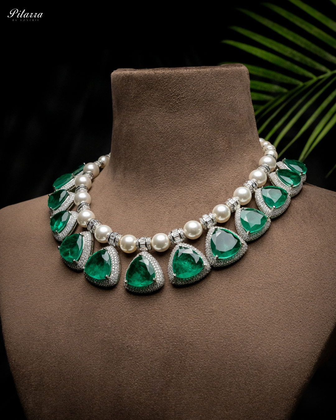 Emerald Pearl Luxury Designer Necklace