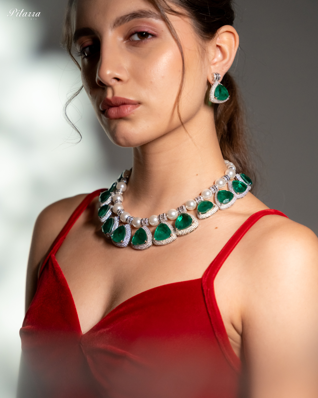 Emerald Pearl Luxury Designer Necklace