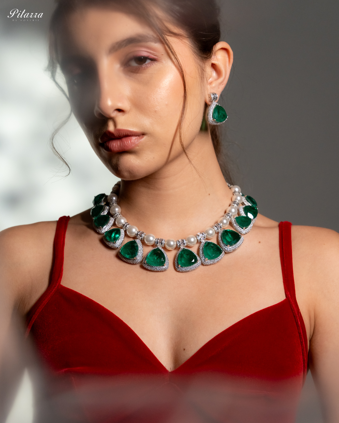 Emerald Pearl Luxury Designer Necklace