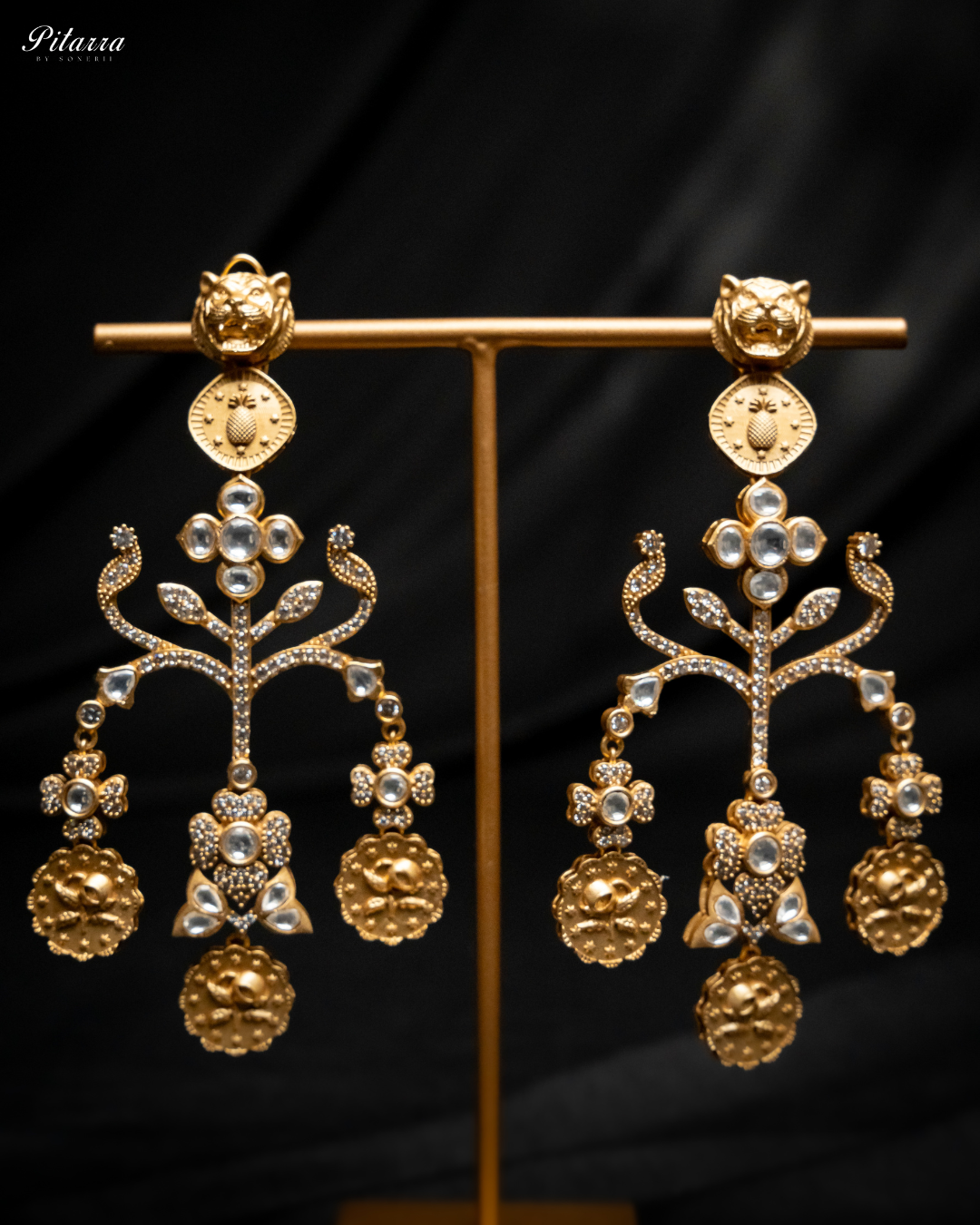 Gold Plated Kundan Meenakari Earrings