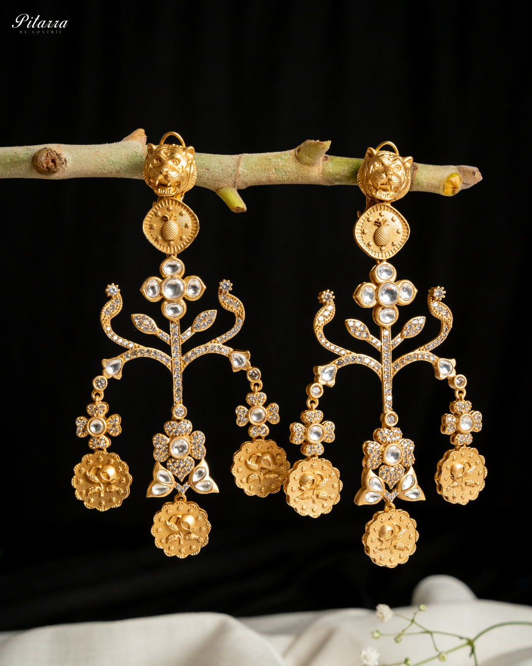 Gold Plated Kundan Meenakari Earrings