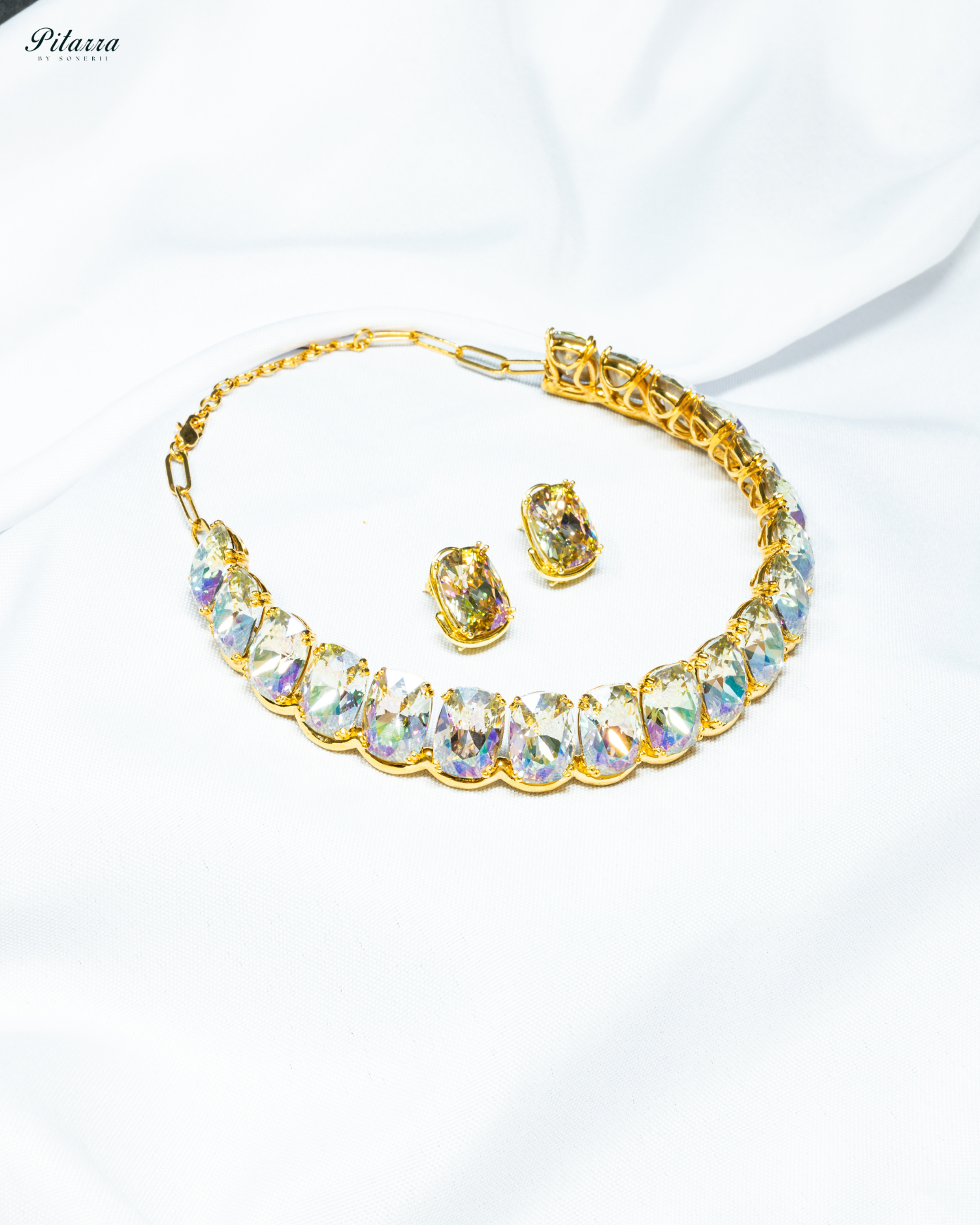 Light Yellow Swarovski Necklace Set