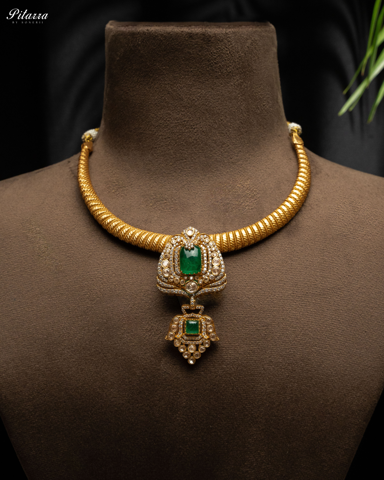 Gold Plated Polki Kundan Stones Necklace