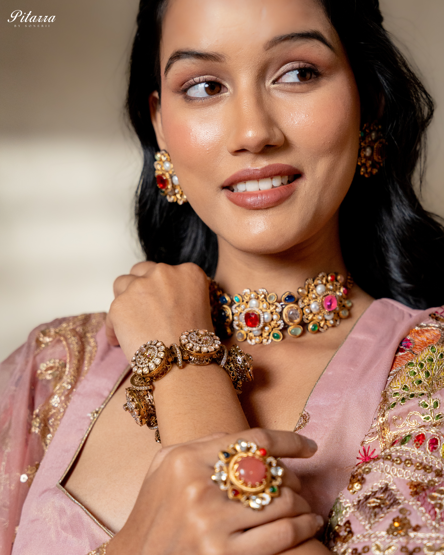 Golden Traditional Kundan Jadau Bangle