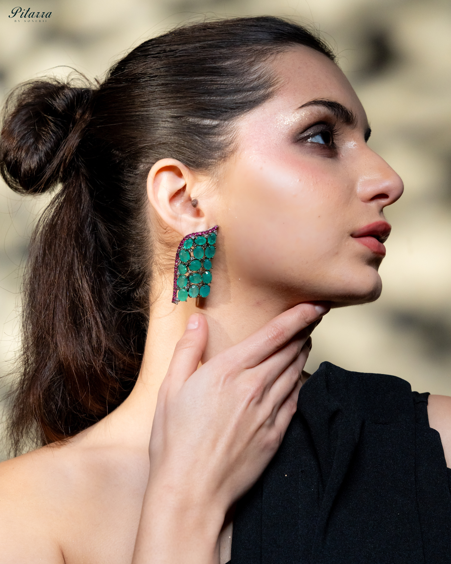 Green Crystal CZ Stud Earrings