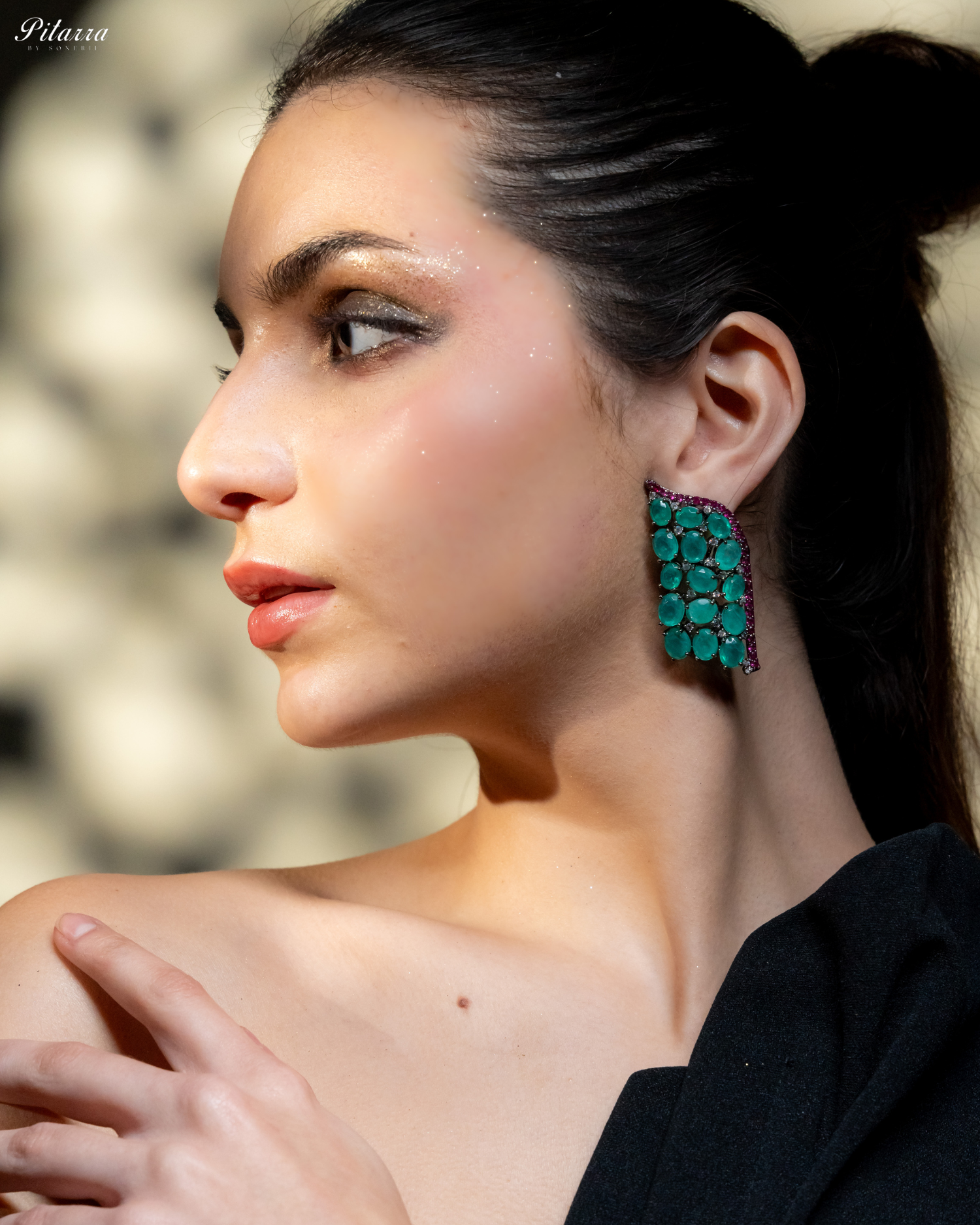 Green Crystal CZ Stud Earrings