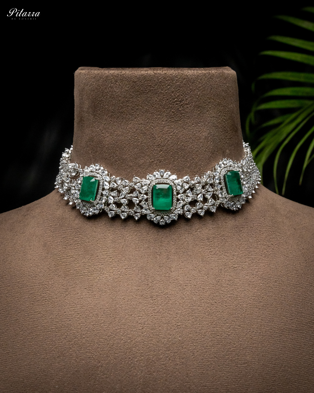 Green Cubic Zircon Choker Set