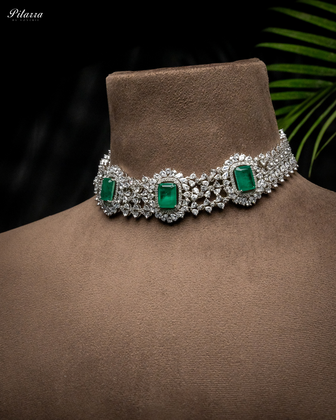 Green Cubic Zircon Choker Set