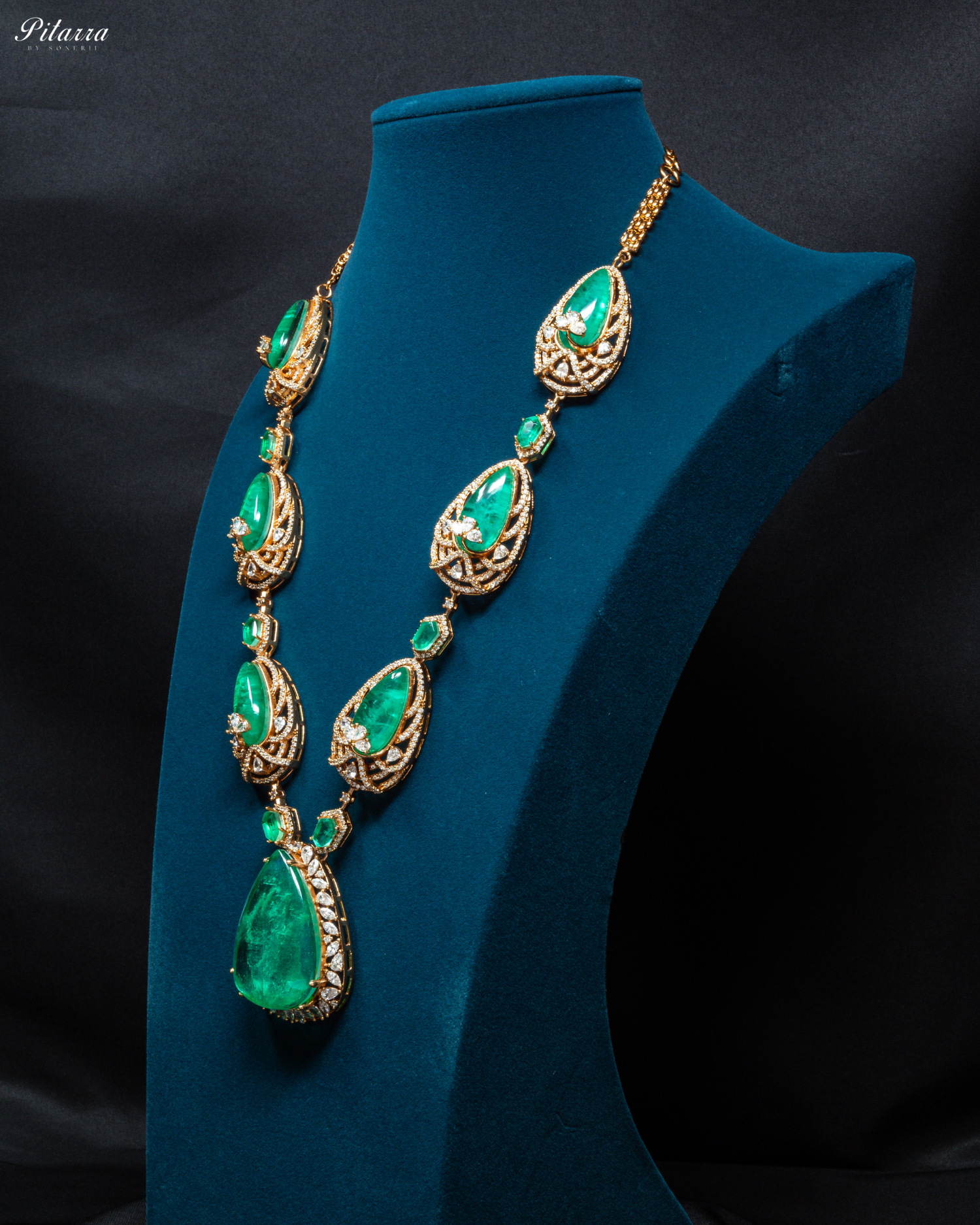 Green Stone Victorian Zircon Necklace Set