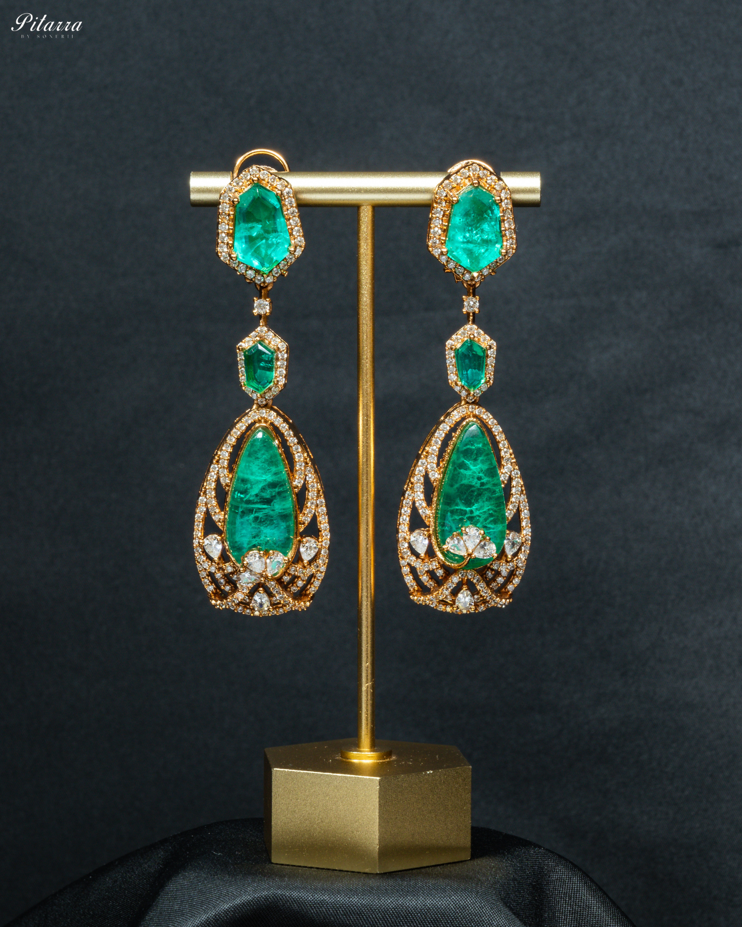 Green Stone Victorian Zircon Necklace Set