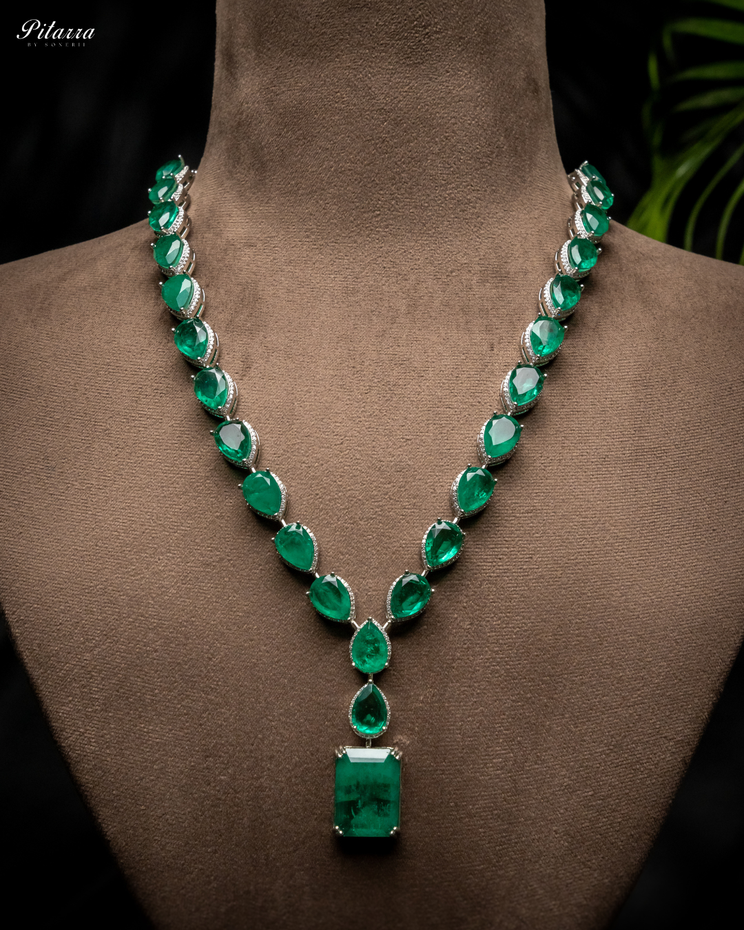 Green Zircon Doublet Necklace Set