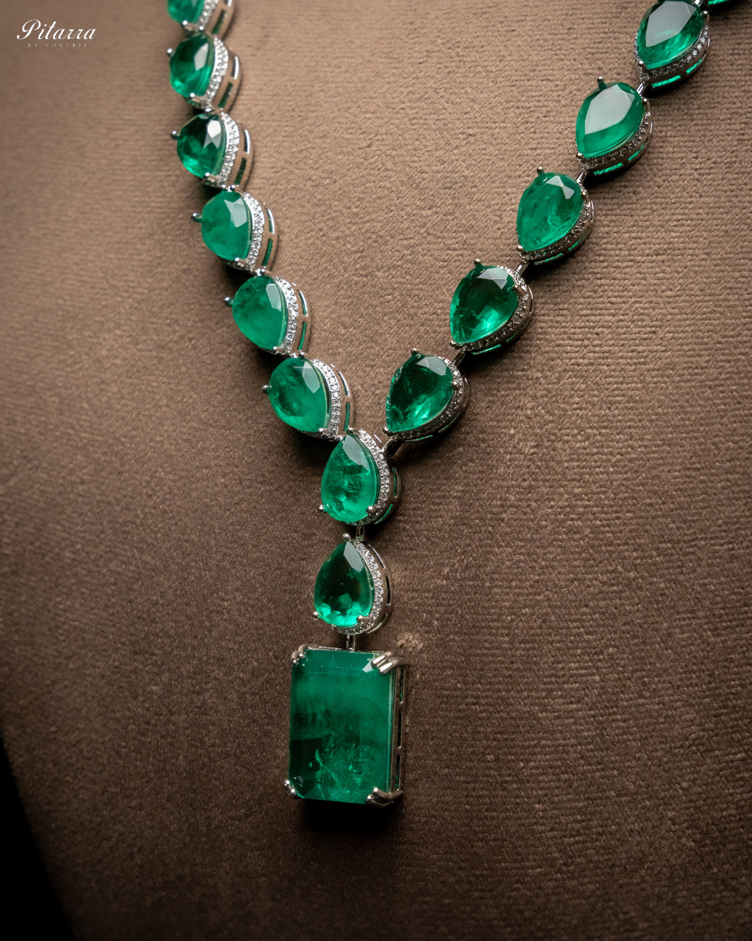 Green Zircon Doublet Necklace Set