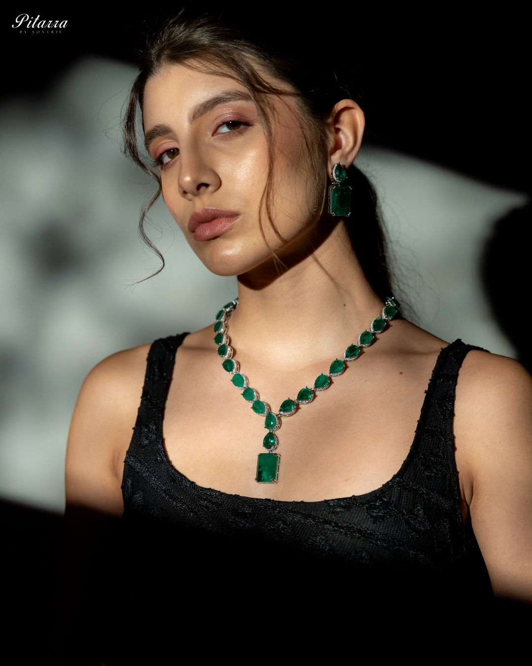 Green Zircon Doublet Necklace Set