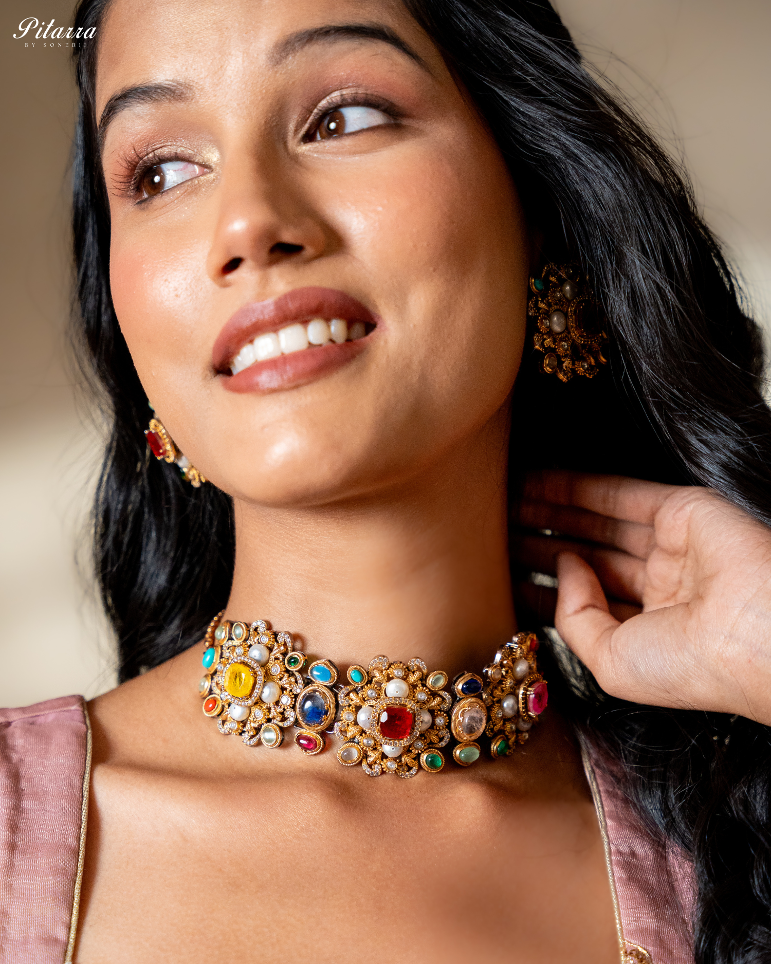 Multi Color Kundan Jadau Jewelry Set