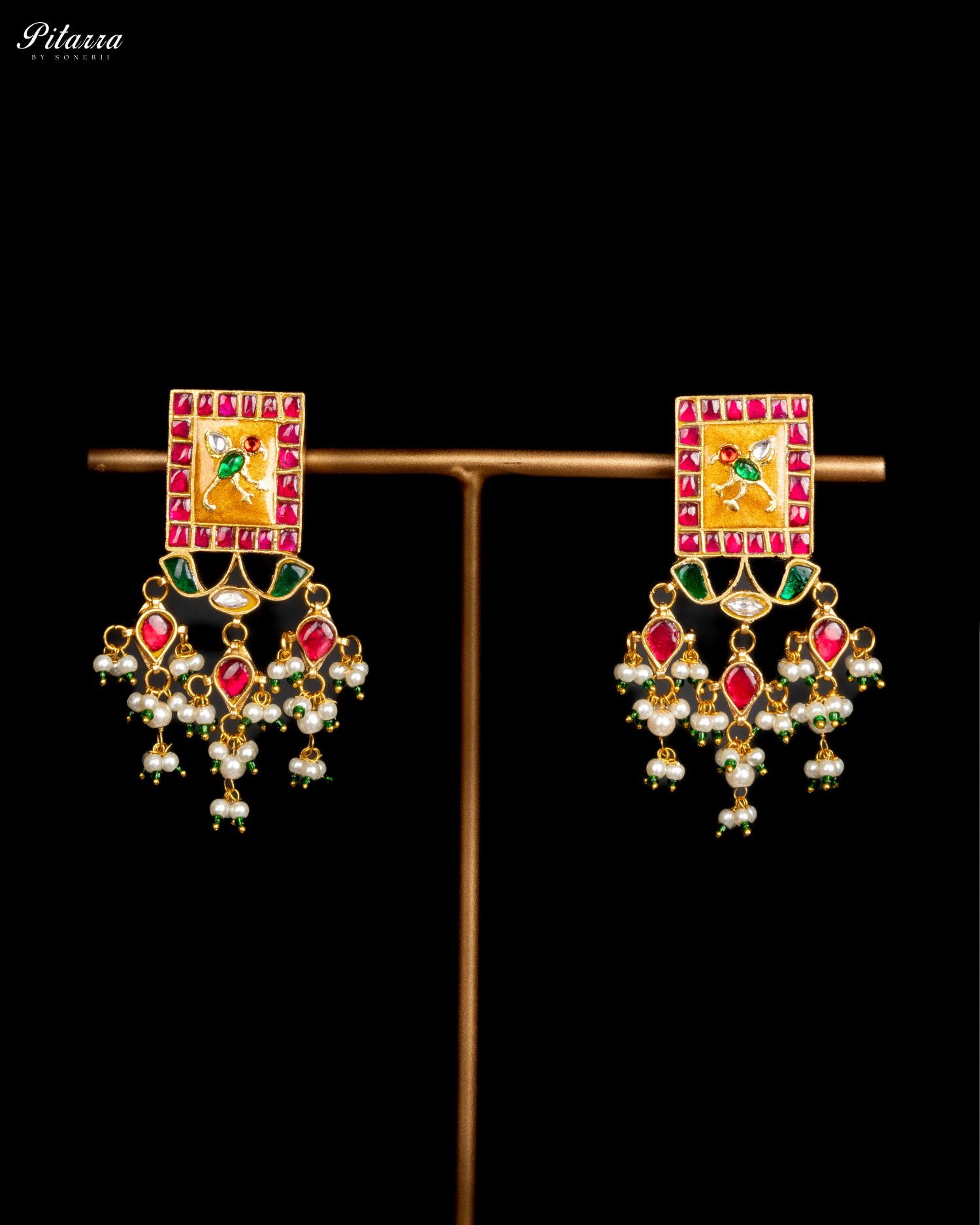 Multicolor Gold Plated Kundan Jadau Necklace Set