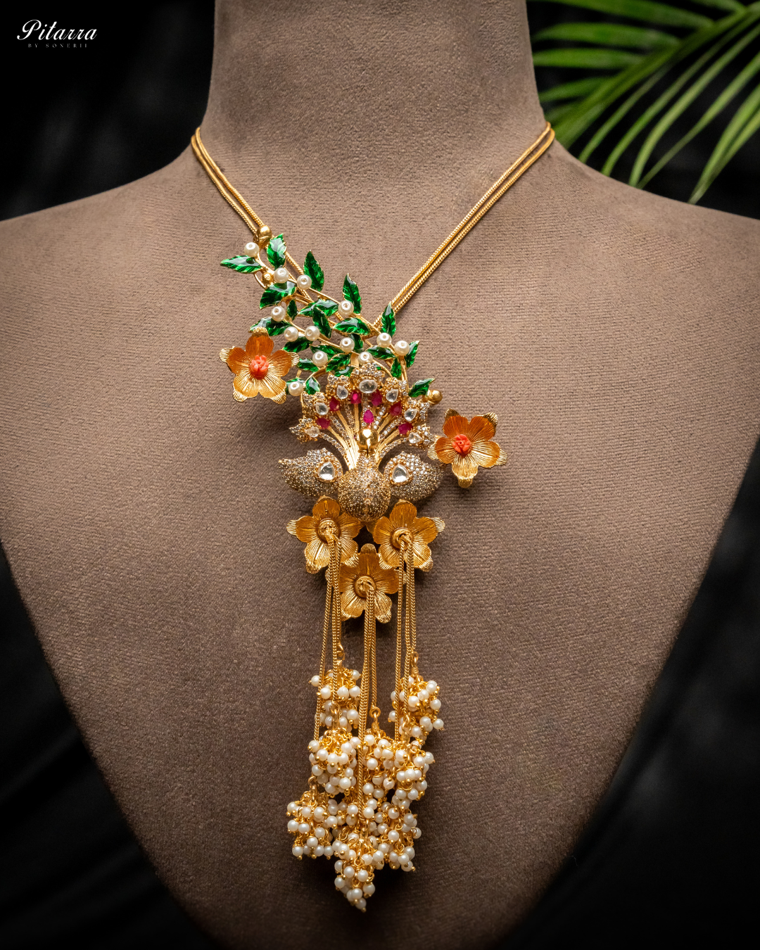 Peacock Design Meenakari Necklace Set