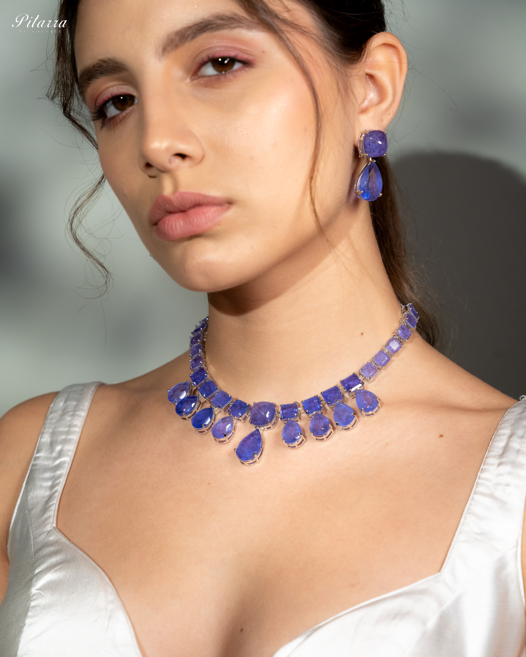 Pitarra Blue Crystal Necklace Set