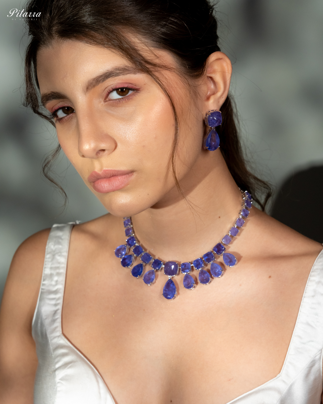 Pitarra Blue Crystal Necklace Set