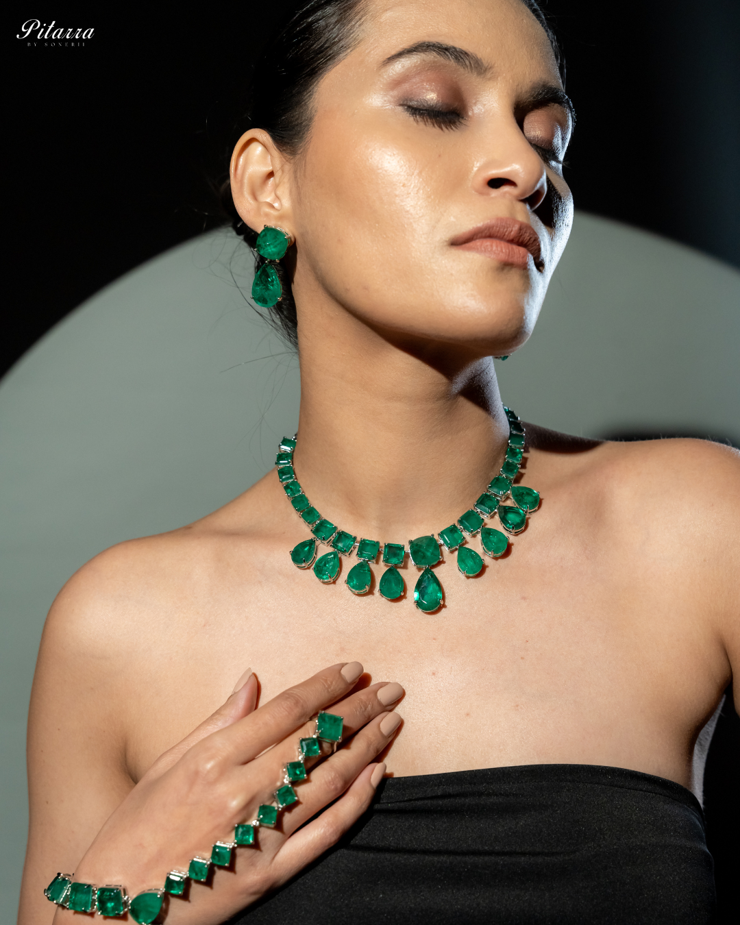 Pitarra Green Crystal Necklace Set