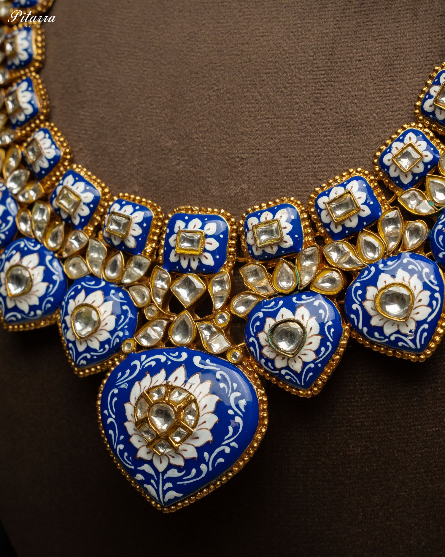 Royal Blue Kundan Jadau Necklace Set