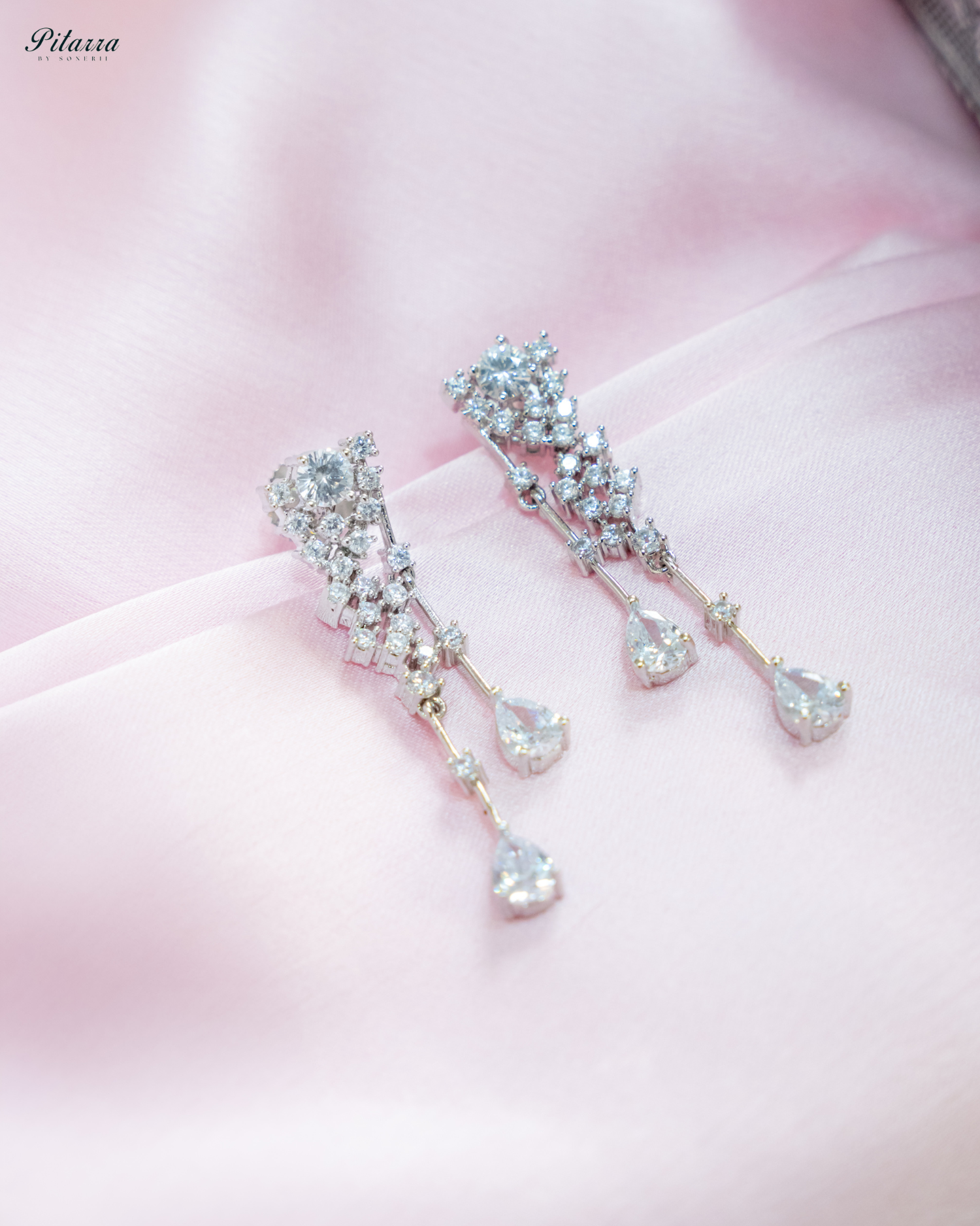 White Cubic Zirconia Drops Earrings